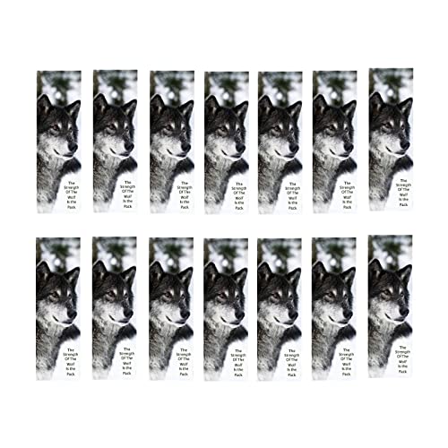 Inspirational Strength of The Wolf Bookmarks - Bulk Pack of 50 for Book Lovers - Encourages Reading - Student Awards - Cute Birthday Favors - Sturdy Shiny Thick Card Stock - Made in USA