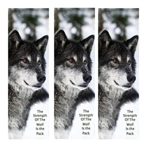 Inspirational Strength of The Wolf Bookmarks - Bulk Pack of 50 for Book Lovers - Encourages Reading - Student Awards - Cute Birthday Favors - Sturdy Shiny Thick Card Stock - Made in USA