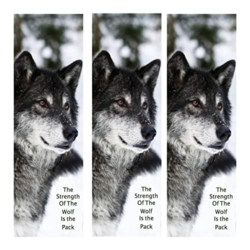 Inspirational Strength of The Wolf Bookmarks - Bulk Pack of 50 for Book Lovers - Encourages Reading - Student Awards - Cute Birthday Favors - Sturdy Shiny Thick Card Stock - Made in USA