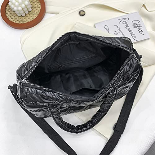 Puffy Crossbody Bag Quilted Crossbody Handbags for Women Lightweight Puffer Shoulder Bag Down Cotton Padded Hobo Bag