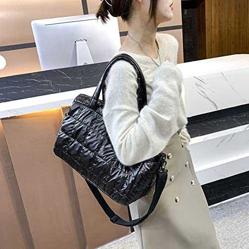 Puffy Crossbody Bag Quilted Crossbody Handbags for Women Lightweight Puffer Shoulder Bag Down Cotton Padded Hobo Bag