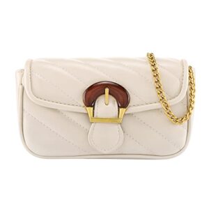 ayliss mini women crossbody handbag purse shoulder handbag evening clutch cellphone wallet pu leather chain bag (beige, mini)