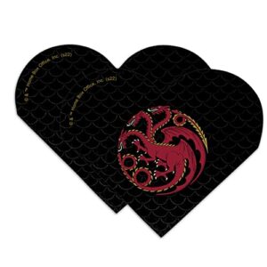 house of the dragon targaryen sigil scales heart faux leather bookmark – set of 2