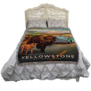 Pure Country Weavers PCW - Yellowstone National Park Blanket by Kai Carpenter - Anderson Design Group Inc - Gift Tapestry Throw Woven from Cotton - Made in The USA (72x54)