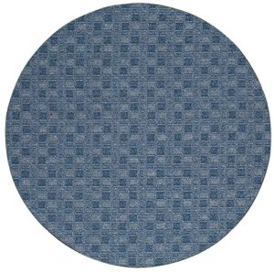 furnish my place abstract indoor/outdoor commercial navy color rug, pet-friendly, round rug, doorway, perfect for living room, bedroom, entryway, made in usa – 4′ round