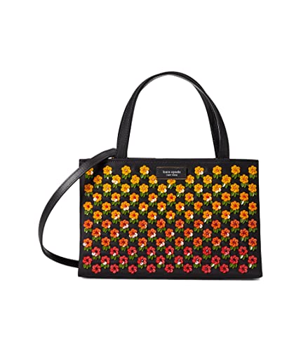 Kate Spade New York Sam Icon Floral Embellished Nylon Small Tote Black Multi One Size