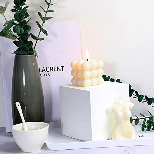 Bubble Cube + Human Body Candle Women Body Candle Body Shape Beautiful Art Candle Decoration for Wedding Decorative Candle for Bedroom Bathroom Decorations Hand Poured Scented Candle (Bubble + Body)