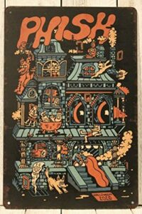 houvssen phish live in concert tin metal poster sign man cave vintage ad style rustic 8×12 inch