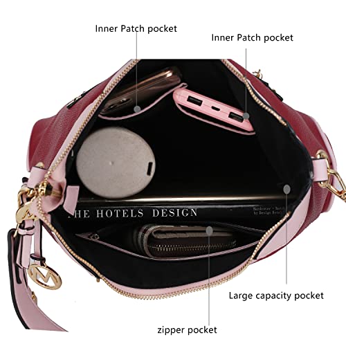 MKF Collection Shoulder Bag for Women,Top-Handle Hobo Bag Wristlet Wallet Purse