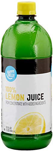 Amazon Brand - Happy Belly 100% Lemon Juice From Concentrate, 32 Ounce