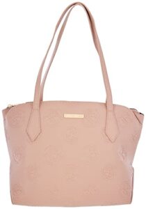 betsey johnson debossed roses triple compartment faux leather tote shoulder bag