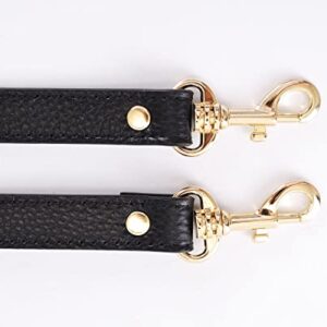 VanEnjoy Pair Full Grain Leather Replacement Strap For Handbags Purse Bags-26“Long,0.71"Wide (Black) (Black)