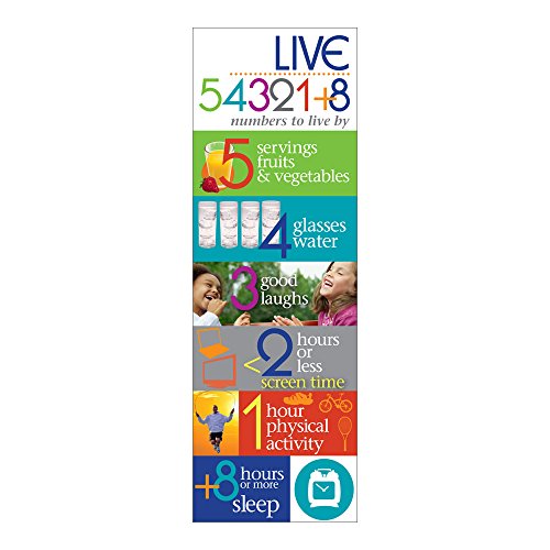 100 Nutrition Bookmarks for Kids | Live 54321+8 Bookmarks | 2 ½” x 7 ½”, 100 per Package, 2-Sided