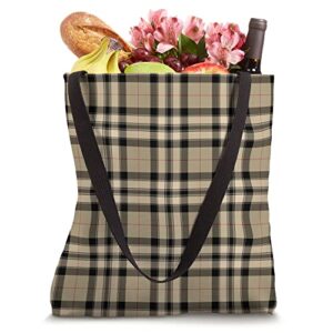 Tartan Plaid Tan and Red Tote Bag