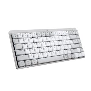 logitech mx mechanical mini for mac wireless illuminated keyboard, low-profile performance switches, tactile quiet keys, backlit, bluetooth, usb-c, apple, ipad – pale grey