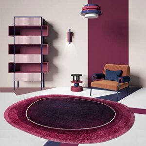 irregular shape modern geometric area rug for living room solid burgundy striped circle dining room playroom bedroom runner rugs extra large indoor outdoor carpet 4x6ft
