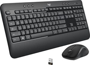 logitech mk540 advanced wireless keyboard and wireless m310 mouse combo — full size keyboard and mouse, secure 2.4ghz connectivity (mk540) (renewed)