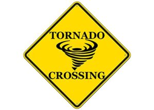 funny metal warning tornado crossing xing tin sign wall décor man cave bar