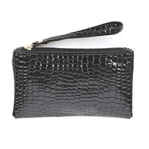 Vincent83 Crocodile leather pattern clutch bag - Design clutch bag, Leather clutch bag, Black