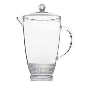 juliska – le panier acrylic pitcher with lid – unbreakable, clear acrylic tall pitcher