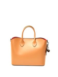 robin lisa new york luxury handbags for women | hand-made in italy, genuine leather madison tote bag (camel)