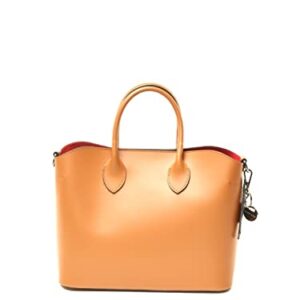 Robin Lisa New York Luxury Handbags for Women | Hand-made in Italy, Genuine Leather Madison Tote Bag (Camel)