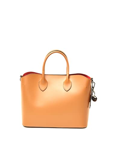 Robin Lisa New York Luxury Handbags for Women | Hand-made in Italy, Genuine Leather Madison Tote Bag (Camel)