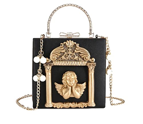 YVLSS Women's Vintage Casual Gold Angel Evening Purse for Women for Date Night Party Club Occasion | Cross Body Bag Purses For Women