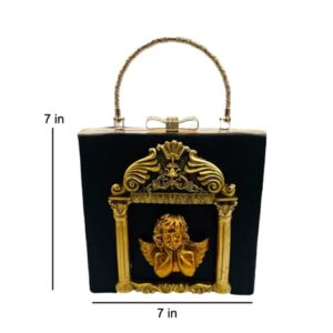 YVLSS Women's Vintage Casual Gold Angel Evening Purse for Women for Date Night Party Club Occasion | Cross Body Bag Purses For Women