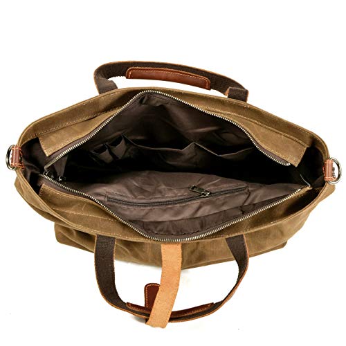 Canvas Hobo Bags for Women Leather Tote Bag Shoulder Bag Top Handle Satchel Purses and Handbags (Brown)