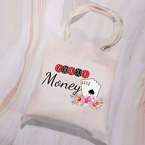 VAMSII Poker Gift Poker Money Bag for Casino Theme Poker Party Gambling Storage Bag Ideal Gift For Gamblers (Tote)
