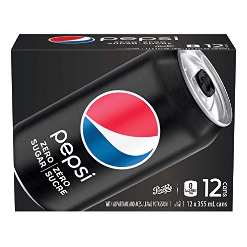 Pepsi Zero Sugar Cans, Zero Calories, Max Pepsi Taste 355mL/12oz., 12pk. {Imported from Canada}