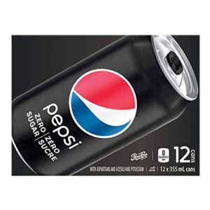 Pepsi Zero Sugar Cans, Zero Calories, Max Pepsi Taste 355mL/12oz., 12pk. {Imported from Canada}