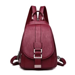 jishingal mini backpack purse for women with reinforced straps multipurpose design casual daily leather flap backpack