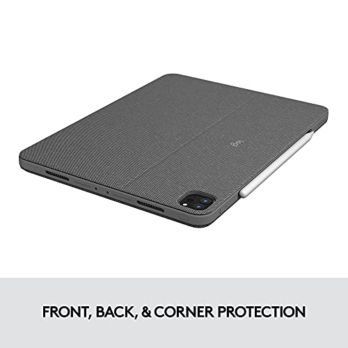 Logitech Combo Touch iPad Pro 12.9-inch (5th, 6th gen - 2021, 2022) Keyboard Case - Detachable Backlit Keyboard with Kickstand, Click-Anywhere Trackpad, Smart Connector - Oxford Gray; USA Layout