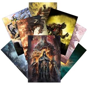 gtotd dark game elden game posters (8 pack) 11.5″ x 16.5“ merchandise game party supplies unframed version hd printing poster for room club wall art decor.