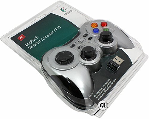 Logitech G F710 Wireless Gamepad, 2.4 GHz Wireless with USB Nano-Receiver, Controller Dual Vibration Feedback, 4 Switch D-Pad, PC - Grey/Black