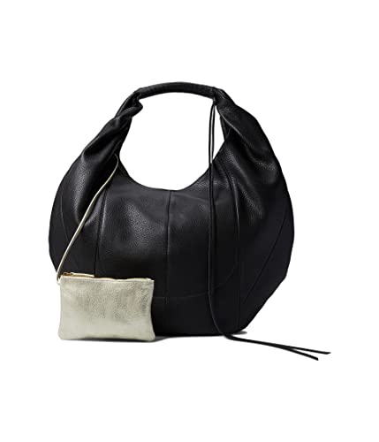 HOBO Eclipse Medium Hand Bag For Women - Magnetic Disc Closure With Premium Leather Construction, Crescent Shaped Unique and Stylish Hand Bag Black One Size One Size