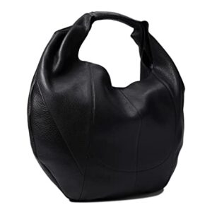 HOBO Eclipse Medium Hand Bag For Women - Magnetic Disc Closure With Premium Leather Construction, Crescent Shaped Unique and Stylish Hand Bag Black One Size One Size