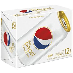 diet pepsi, caffeine free, 12 ounce cans, 12 count