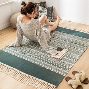 lightlux boho area rug 5′ x 7′ large bedroom living room rug machine washable moroccan blythe woven carpet tribal farmhouse collection indoor outdoor(5×7 ft, green) christmas decorations clearance