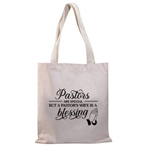 bdpwss pastor wife appreciation gift pastors are special but a pastors wife is a blessing christian tote bag (pastor wife blessing tg)