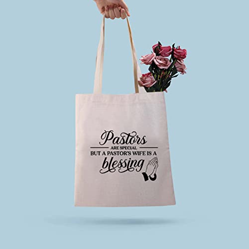 BDPWSS Pastor Wife Appreciation Gift Pastors Are Special But a Pastors Wife Is a Blessing Christian Tote Bag (Pastor wife blessing TG)