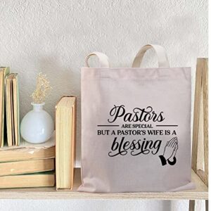 BDPWSS Pastor Wife Appreciation Gift Pastors Are Special But a Pastors Wife Is a Blessing Christian Tote Bag (Pastor wife blessing TG)