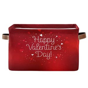 WELLDAY 1PCS Storage Basket Valentine's Day Poster Large Foldable Storage Bin Cube Collapsible Organizer