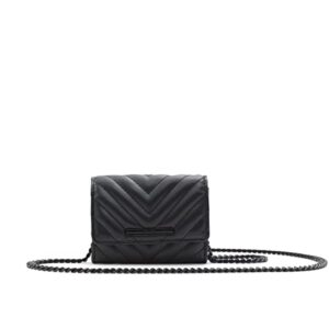 aldo women’s ocoman wallet on a chain, black/black