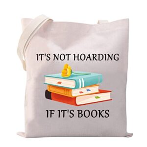vamsii book tote bag book lovers gifts it’s not hoarding if it’s books shoulder bag librarian gifts bookworm gift bag (it’s not hoarding if it’s books)