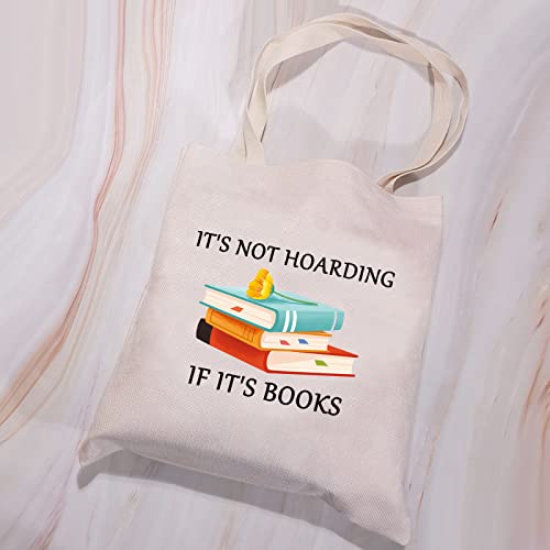 VAMSII Book Tote Bag Book Lovers Gifts it's not Hoarding if it's Books Shoulder Bag Librarian Gifts Bookworm Gift Bag (it's not hoarding if it's Books)