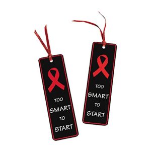fun express red ribbon week drug free bookmarks with ribbon (bulk set of 48)