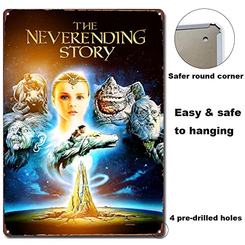 bsjy The Neverending Story 80s Classic Movie Posters, Retro Metal Signs, Vintage Iron Tin Signs, Decorative Plaques Prints Wall Art, 8X12 Inch (20X30 CM)